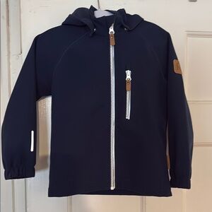 Reima Kid’s Navy Hooded Jacket with Brown Accents